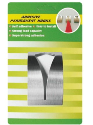 Adhesive stainless steel hook