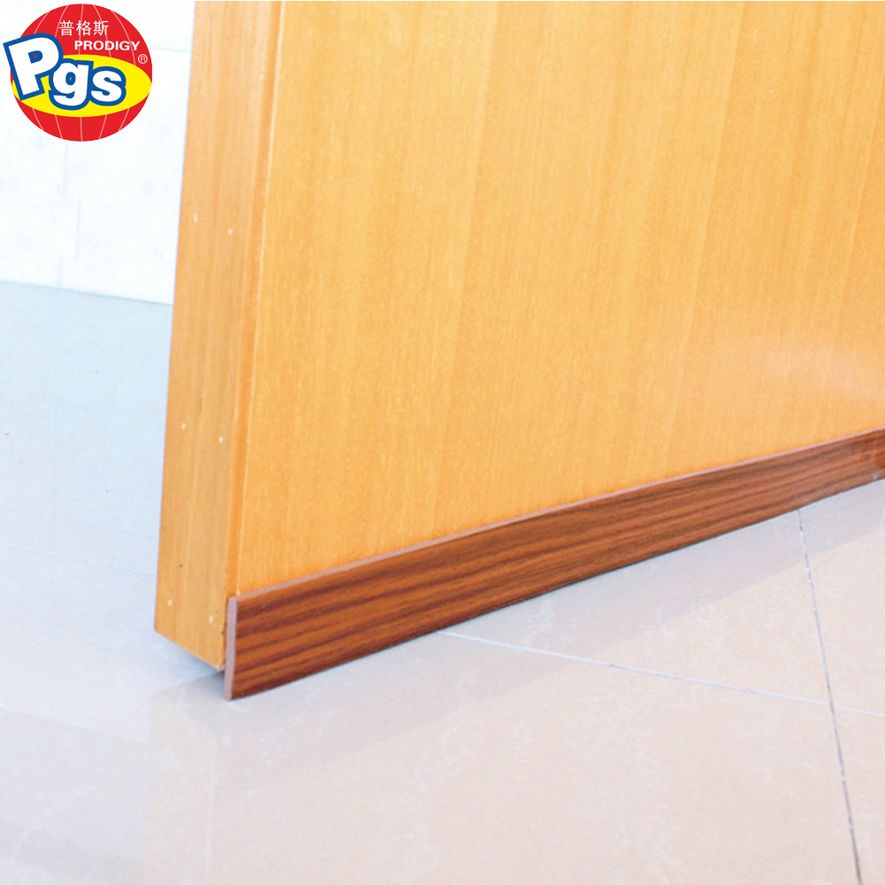 Wood color Strong Under Door Foam Sweep Weather Stripping Door Bottom Seal Strip