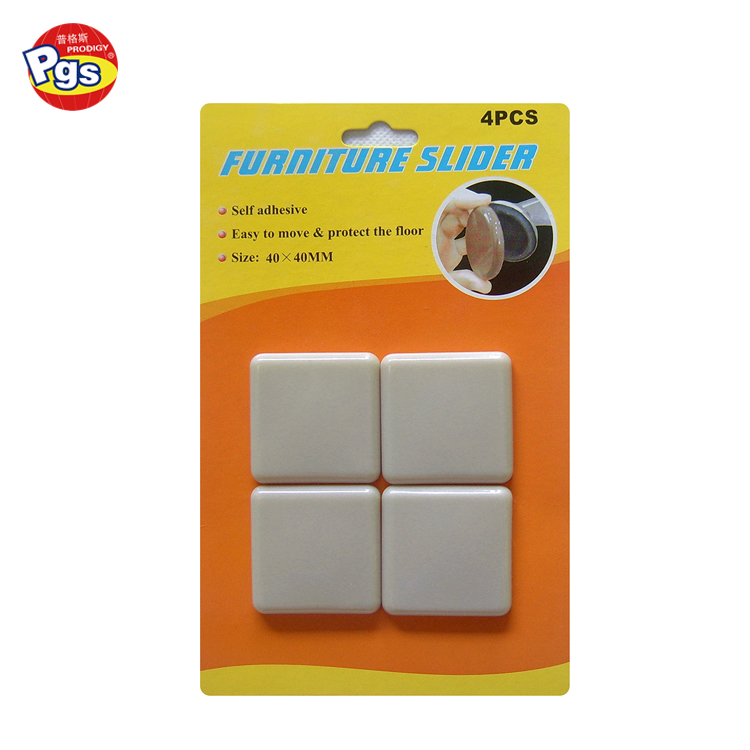 40mm square easy moving sticking furniture sliders
