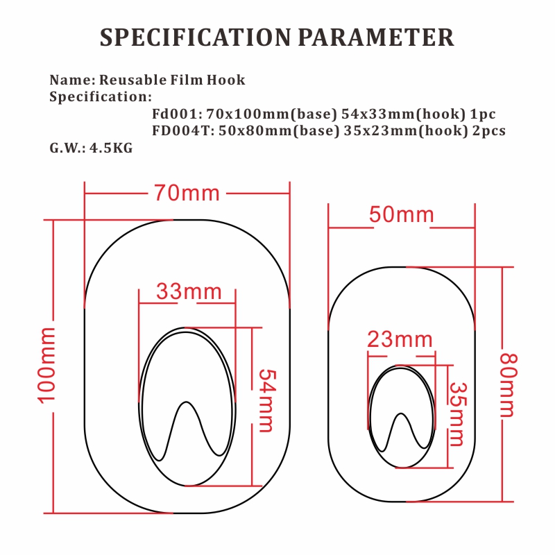 plastic hook size