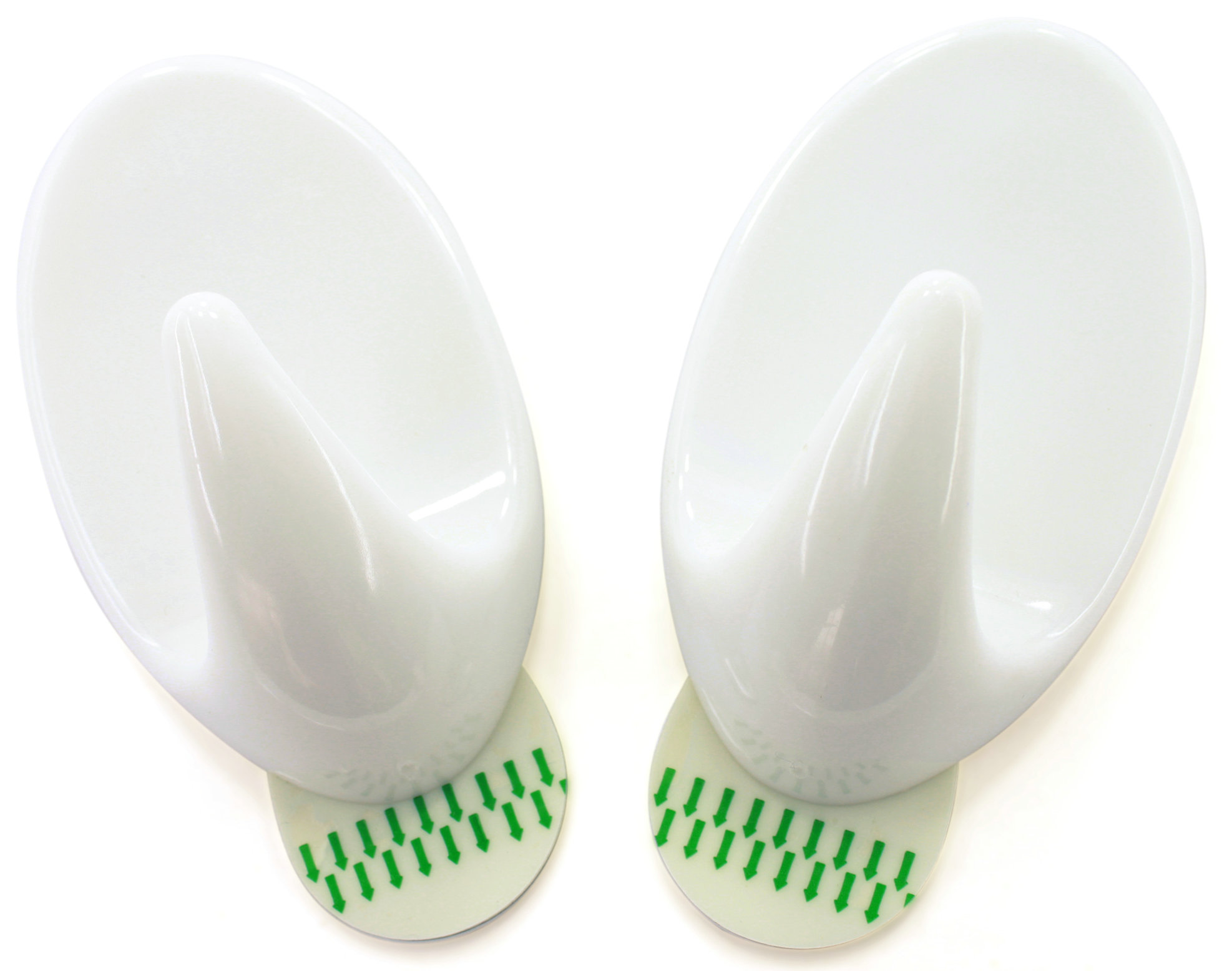 White plastic removable adhesive hook