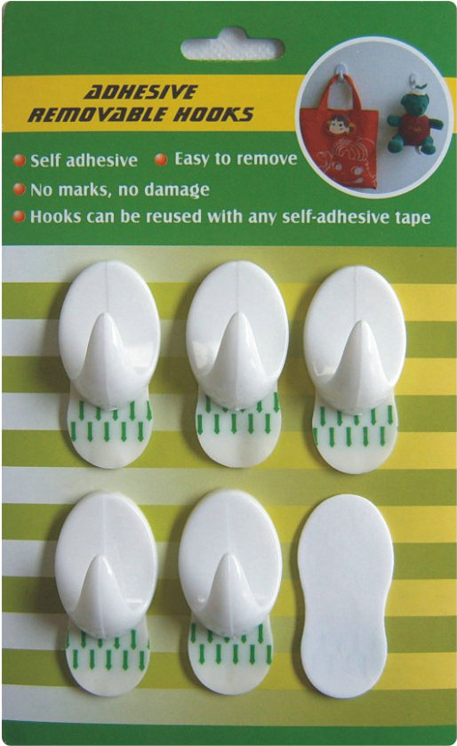 5pcs adhesive hook with blister card packaging 