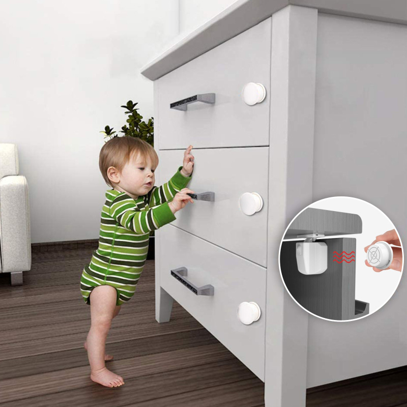 Home safety strong adhesive baby drawer locks with magnet